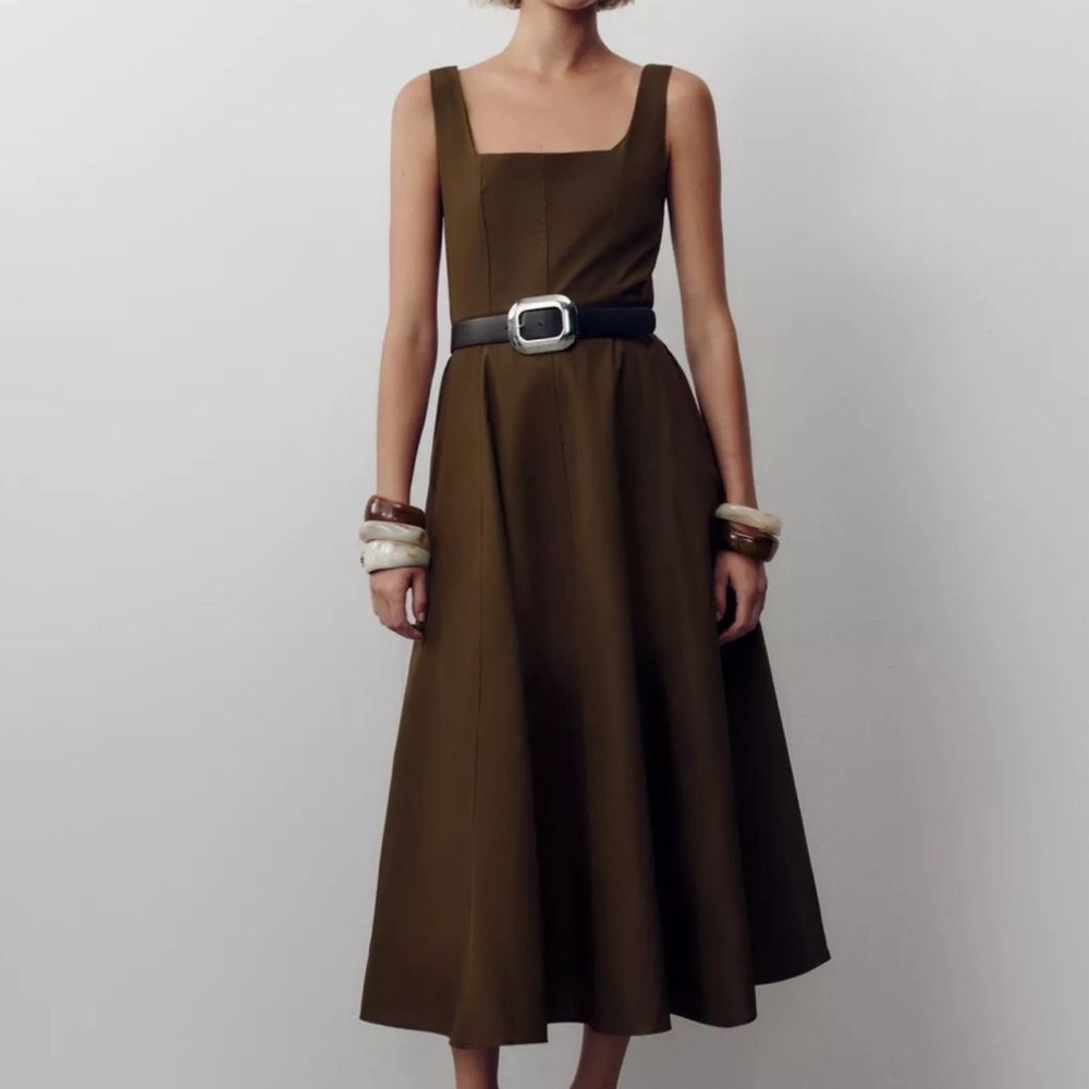 Zara brown Midi Dress